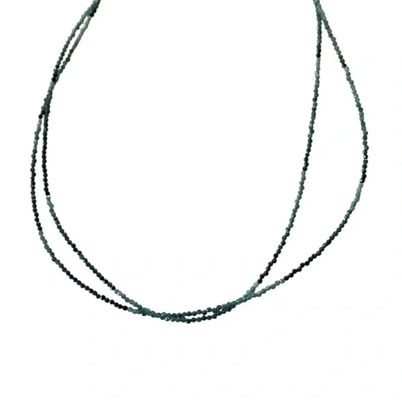 Green Multicolor Faceted Tourmaline Necklace 2 Strand 16” - Picture 4 of 7